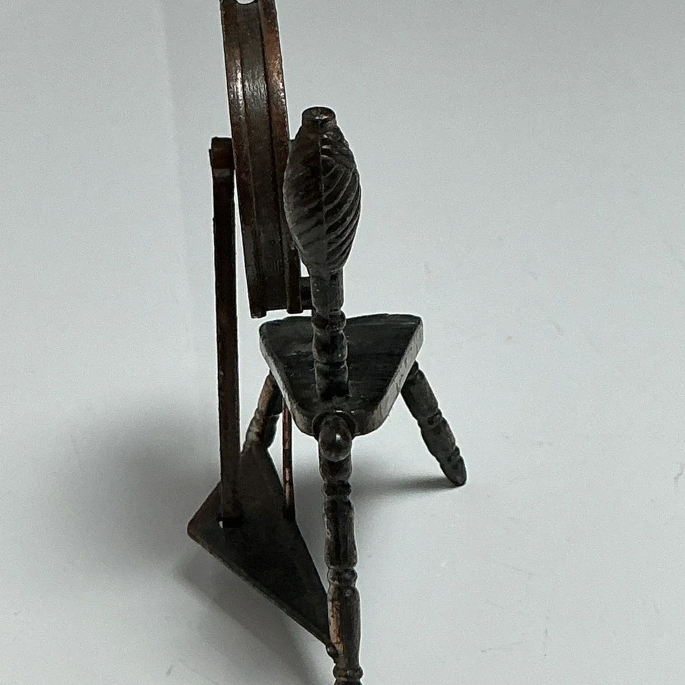 VTG 1976 Durham‎ Industries Diecast Metal Dollhouse Furniture #18 Spinning Wheel